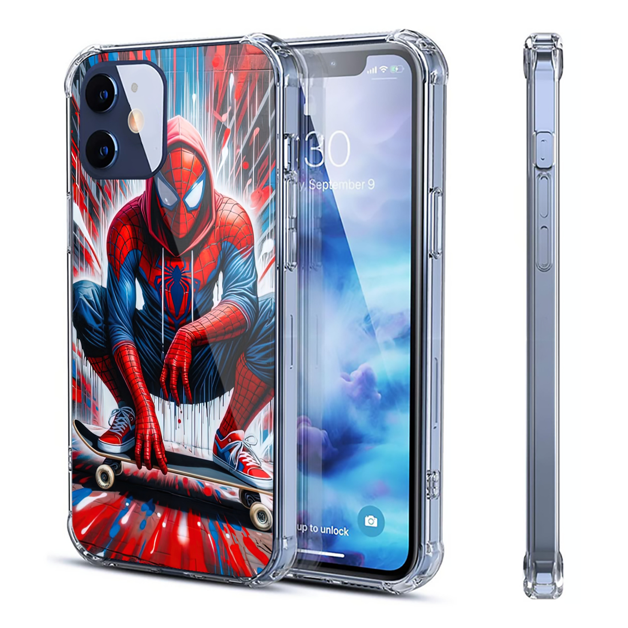 （画像用） Spider Man スパイダーマン 【iPhone 12シリーズ対応】透明スマホケース（クリアソフトケース）